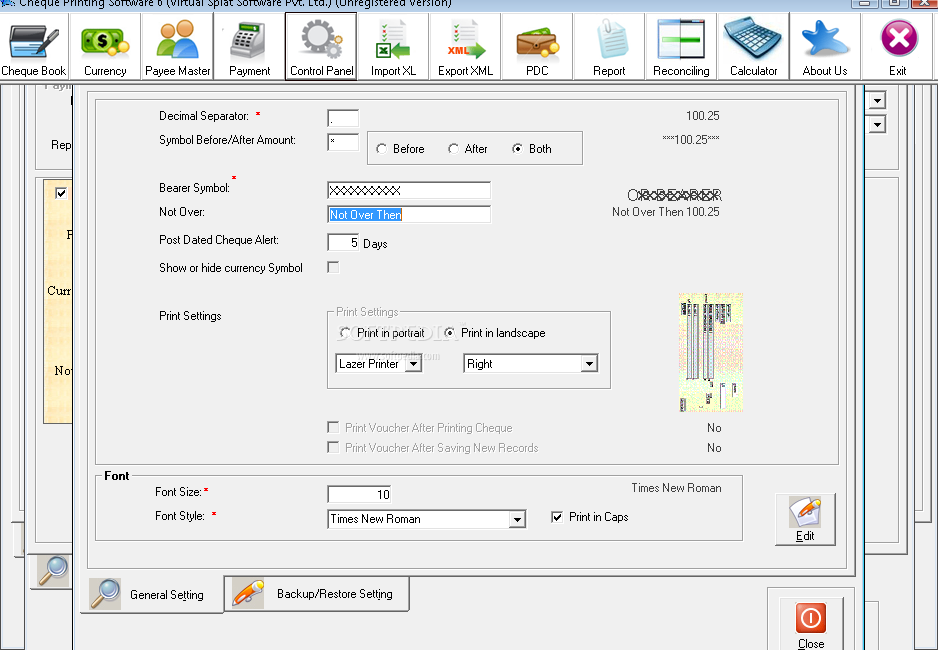 Cheque Printing Software Free Download